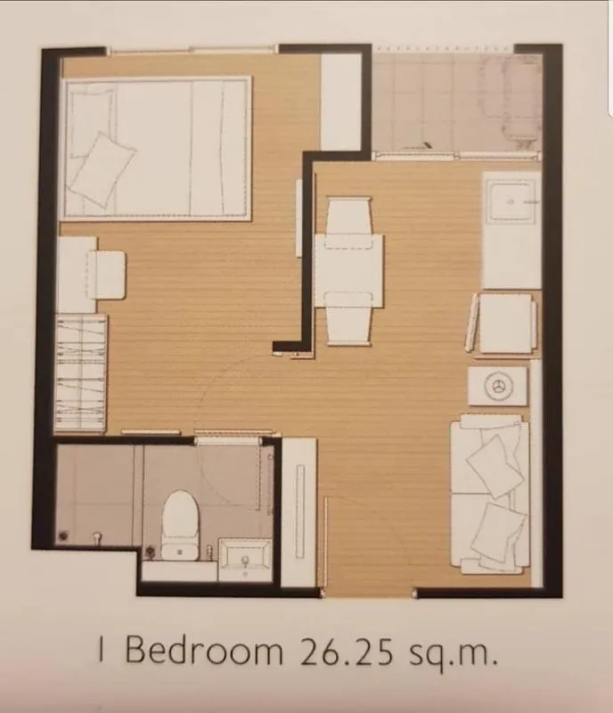 1 ใน Condo The Privacy พระราม9 เดินทางง่าย เฟอร์ครบ จบที่นี้เลย เปิดให้เช่าจ้า