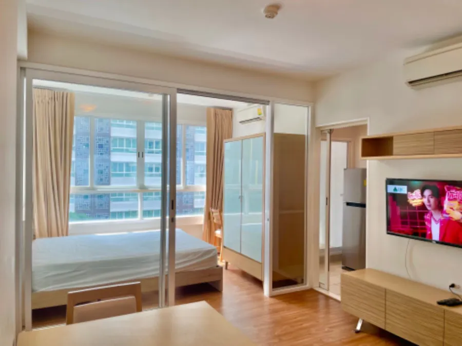 Condo for rent, Ibiza Condo RCA, near MRT Rama 9, fully furnished. Don't be late, book now!!