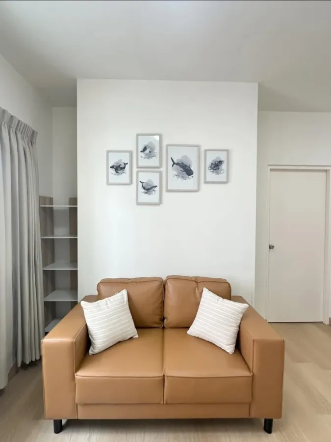 For rent: My Condo Sukhumvit 103, 1 bedroom, 1 bathroom, fully furnished and equipped with electrical appliances. Good like this, reserve now.
