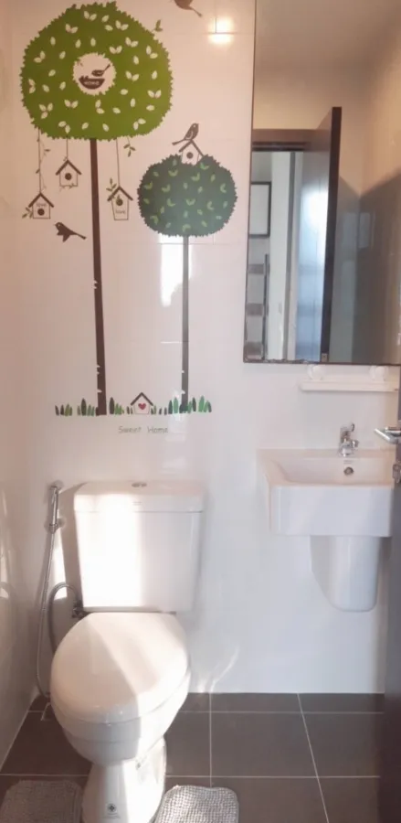 Condo for rent, The Base Park West, fully furnished with built-in furniture The room is ready
