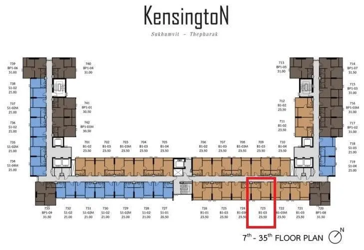 For sale: Kensington Sukhumvit-Theparak, unblocked view, 1 bedroom, complete amenities. Just come and move in.