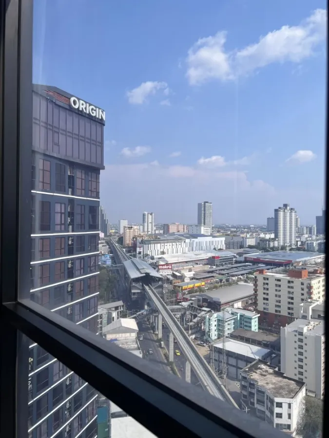For rent The Origin Ladprao - Bangkapi ห้อง Duo space ชั้น 21 วิวรถไฟฟ้า แต่งครบจบที่นี่
