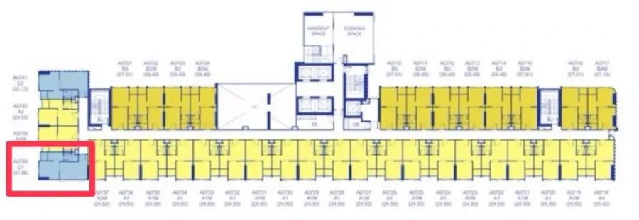 ขายดาวน์ Plum Condo New West เฟส 3 ห้องมุม ห้องหันหน้าเข้าฝั่ง IKEA อยู่ชั้นเดียวกับครัวส่วนกลาง และสามารถลงบันไดไปสระว่ายน้ำได้เลย จองเลย