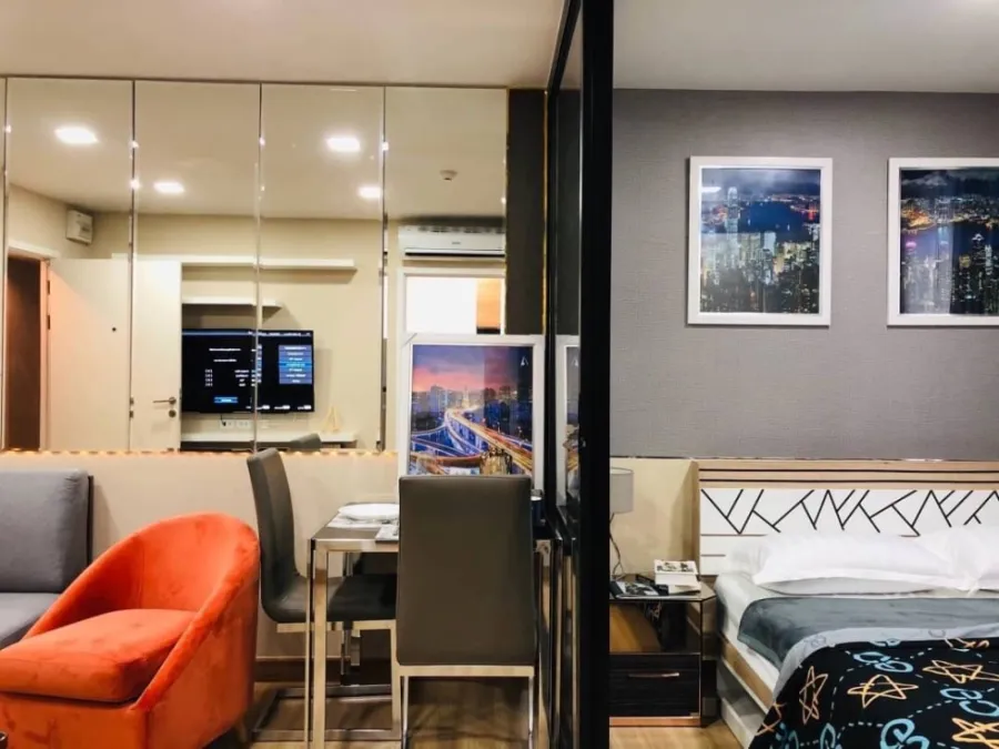 For rent, Plum Condo Phahon 89, fully furnished and decorated, ready to move in. Room in the shade all day, not exposed to the sun, book now.