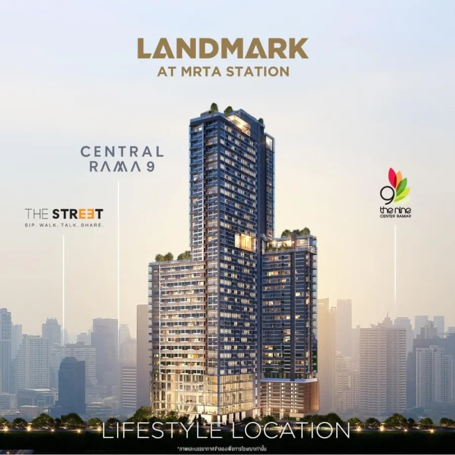Condo Landmark at MRTA Station, Duplex room, minimalist style, balcony with great views. Reserve quickly.