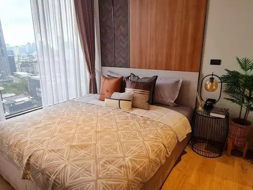 For rent: The Fine Bangkok Thonglor-Ekkamai, high floor, room ready to move in. simple decoration Good like this, reserve now.