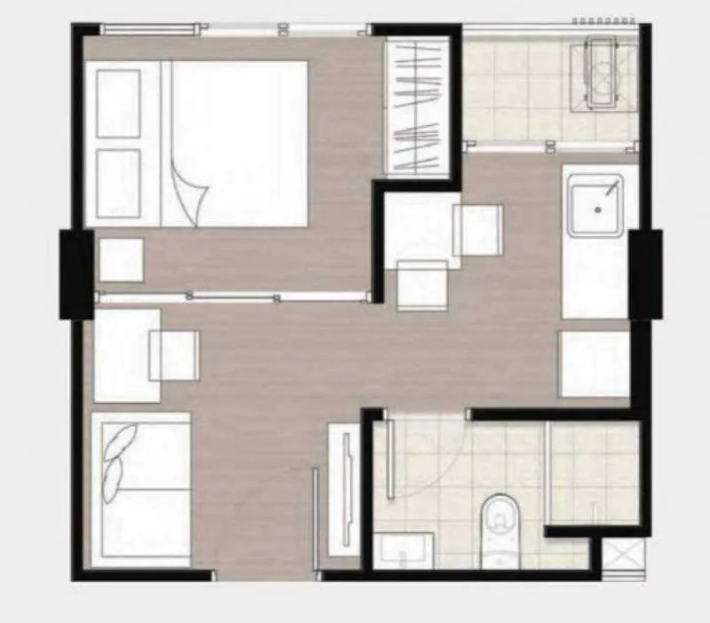 ให้เช่า Kave town space ม.กรุงเทพ รังสิต ตึก B ชั้น 3 ห้องมุม 1 bed Exclusive วิวนอก 