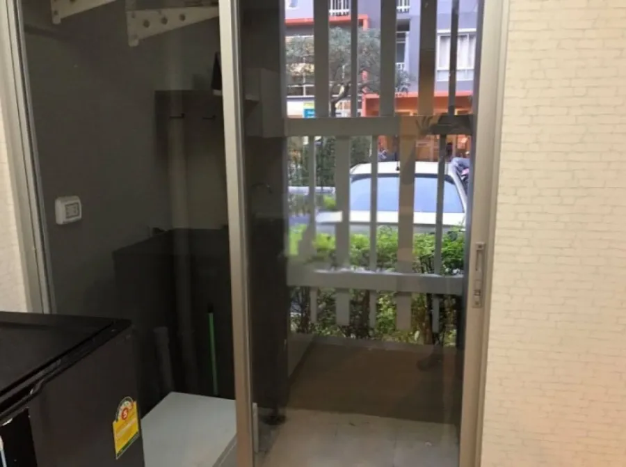 For rent, Plum Condo Ladprao 101, 1st floor, beautiful room, good location, ready to move in. Book now!