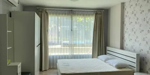 เช่าดีคอนโด รังสิต เฟส2 ห้องสตูดิโอ วิวติดสระว่ายน้ำ แถมติดวอลเปเปอร์สวยๆ เฟอร์ครบ พร้อมเข้าอยู่