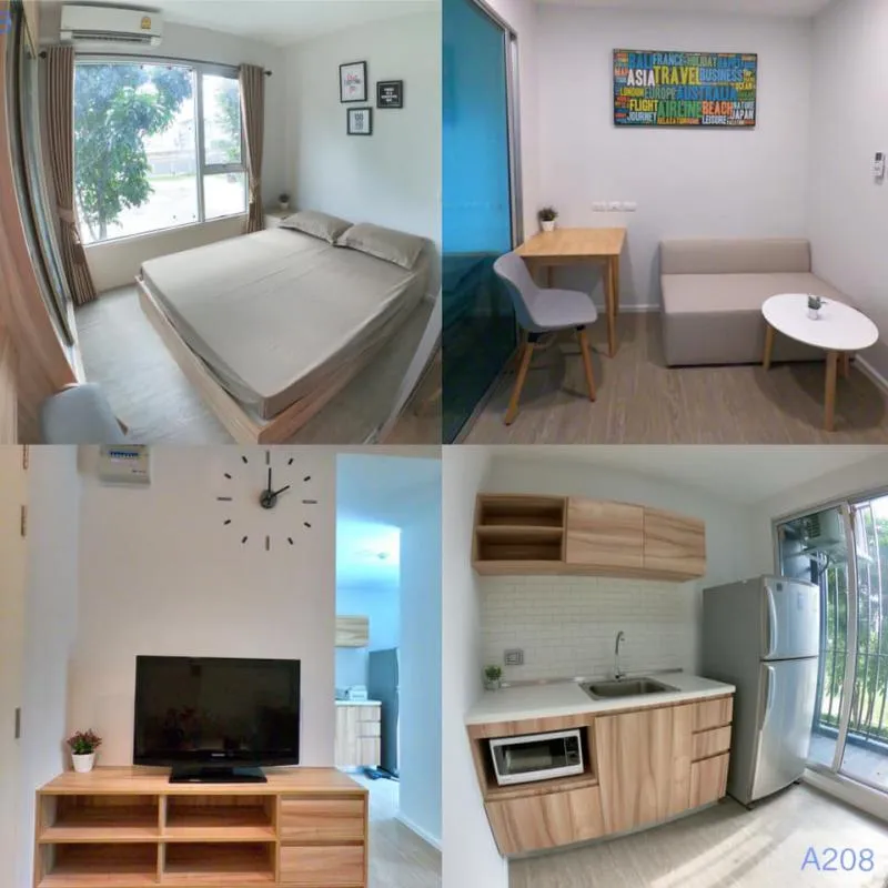 For rent, Happy Condo, Don Mueang, The Terminal, next to no one, garden view, quiet, you can come and own it!!