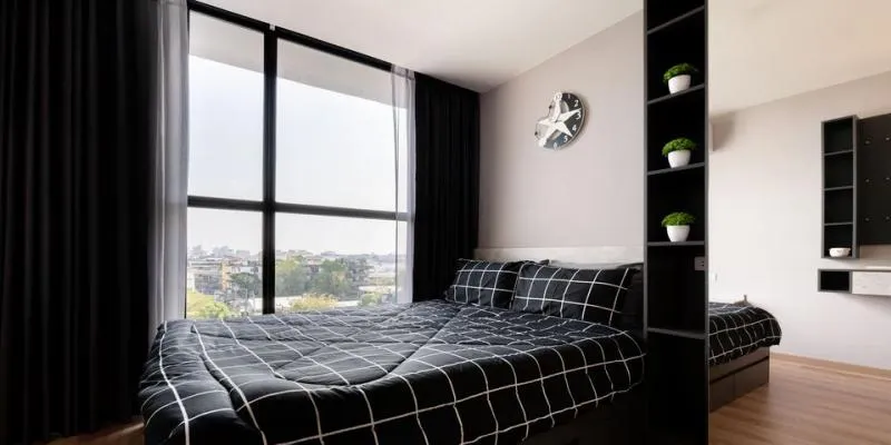 The corner room has arrived. The Cube Loft Ladprao 107 Condo for rent, beautifully decorated room. The best location of the building, hurry up.