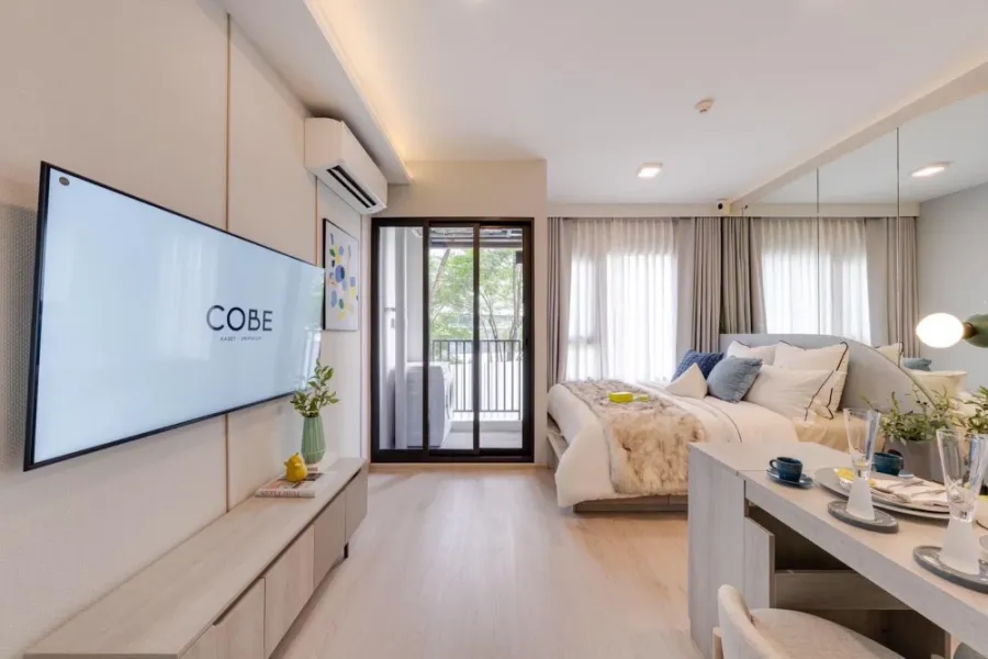 ขายดาวน์คอนโด COBE Kaset Sripatum ชั้น 14 ระเบียงหันทางทิศใต้ รับลมอย่างดี มาจับมาจอเงลย อย่ารอช้า