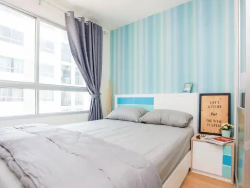 Urgent for rent !! Condo Lumpini Ville On Nut - Pattanakarn Near Suvarnabhumi Airport, golden location, beautiful room, built-in furniture, do not miss !!