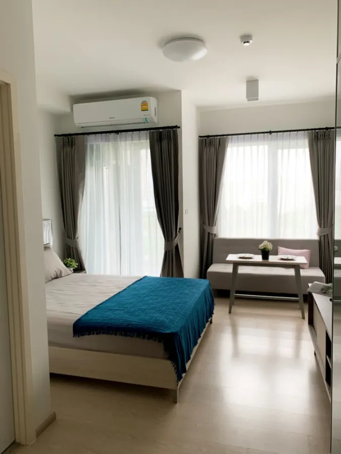 Chapter One Eco Ratchada-Huay Kwang Condo for rent, Studio room, high floor, good atmosphere, fully furnished, finish in one room
