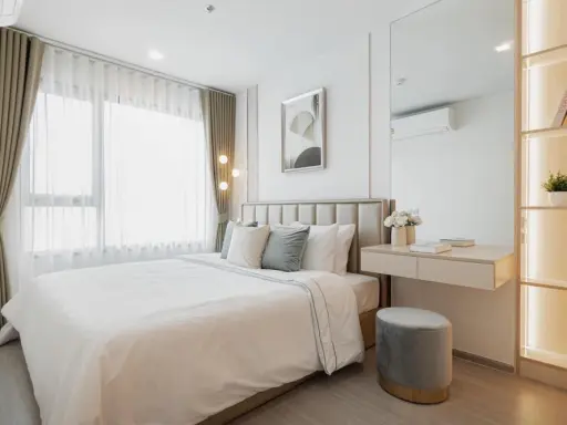 For rent, Life Lardpao, room decorated in white tones, pleasing to the eye, affordable price. Don't hesitate, come and reserve quickly. images