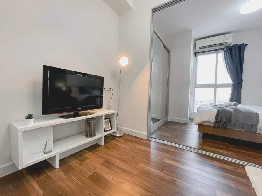Condo for rent, a space with Bangna, 6th floor, ready to move in, fully furnished, convenient transportation, don't wait.