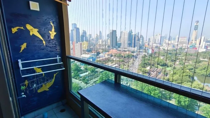 Condo for sale rent, Lumpini Suite Phetchaburi-Makkasan, high floor, beautiful view, Baiyoke Tower view, Central World, don't miss it.