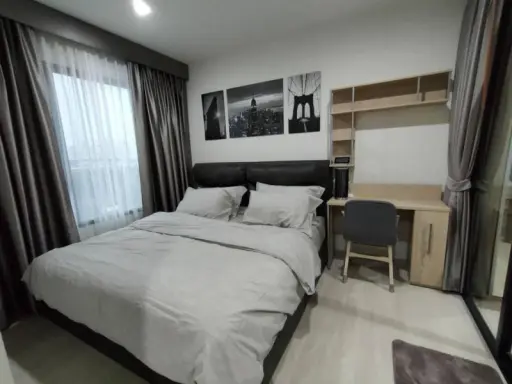 Condo for rent Life Asoke, 2 bedrooms, 1 bathroom, fully furnished Ready to move in immediately. The price is not strong. Hurry up. Don't wait.