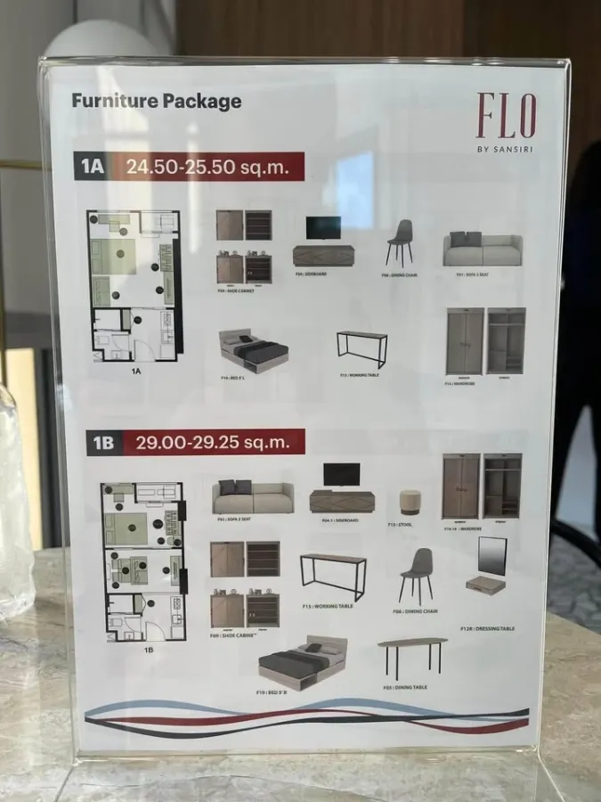 Selling down payment FLO by Sansiri, 12th floor, city view + Icon Siam, cool room, no need for full sun, urgent... hurry up!