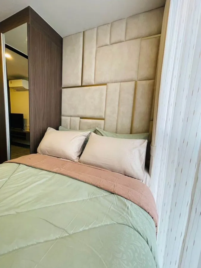 For rent: The Origin Ladprao-Bangkapi, 16th floor, pool view, built-in walls throughout the room, extremely beautiful, fully furnished, all in one pla