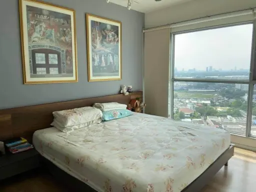 For rent, Aspire Sukhumvit 48, corner room, very beautiful view, high floor, 2 bedrooms, good price, reserve first, stay first.