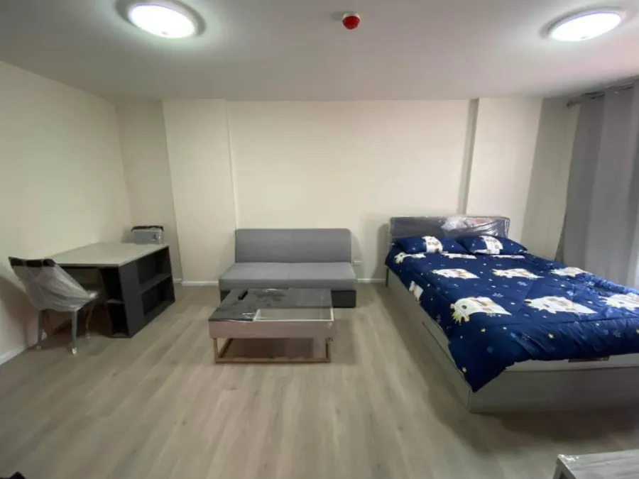 For rent, D Condo Campus Dome, Rangsit, Phase 3, 5th floor, garden view, fully furnished, can move in immediately, hurry up and book now.