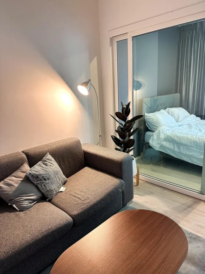 Super Bang Condo for rent, Aspire Sathorn-Thapra, decorated room, comfortable tone, suitable for relaxation, lovely price, rent now