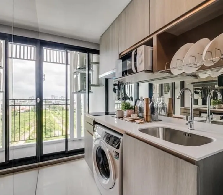 Condo for rent, Knightsbridge Collage Sukhumvit 107, room decorated in minimalist style, very minimal, cozy, hurry and reserve now.
