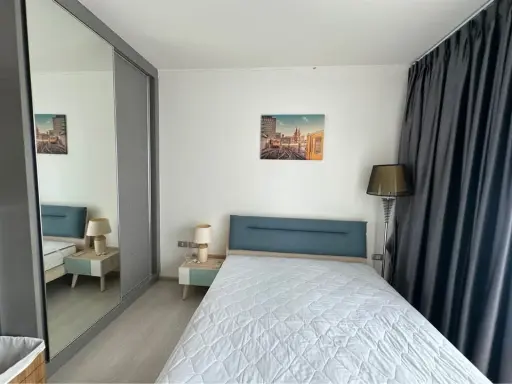 For rent: Rhythm Sukhumvit 36-38, beautiful 1-bedroom unit on a very high floor, fully furnished. Don't miss this opportunity!
