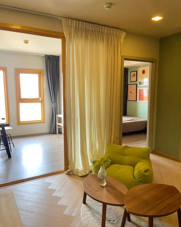 Condo for rent, the base, Sukhumvit 50, nice decorated room The atmosphere is very quiet, very private, good view, book now.