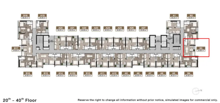 Selling down payment Noble New District Arnine, One bed plus room, high floor, very good price, must reserve quickly.