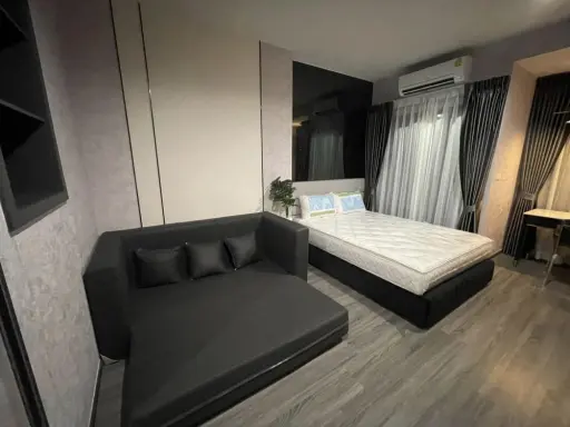 For rent, IDEO Chula-samyan, 12th floor, STUDIO Built-In room, very beautiful and inviting. Hurry up and reserve before you miss it.