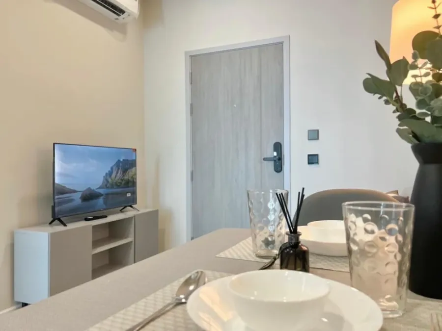 For rent: KAVE Pop Salaya, 4th floor, beautiful room, fully decorated, ready to move in immediately. Book now, don't wait.