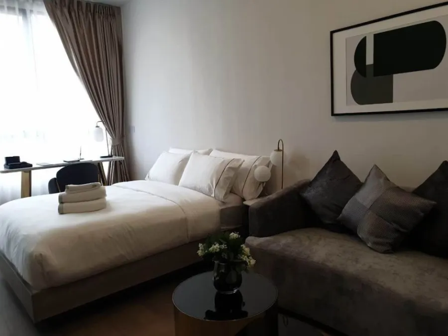For rent, Park Origin Phayathai, nice room, clean tone control, just bring your bag and you can live in it. Hurry up to reserve.