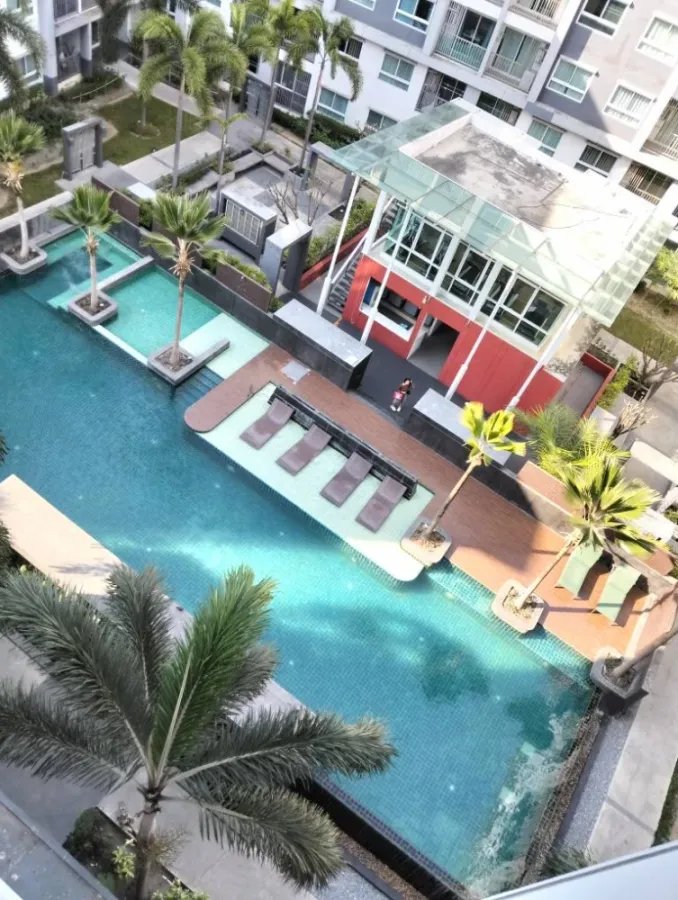 For sale, for rent, The Trust Condo, Nakhon Pathom, pool view, see Phra Pathom Chedi, very good price, hurry up and reserve it, don't delay.