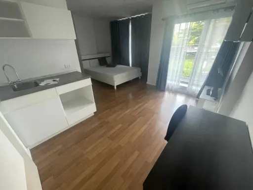 Condo for rent, Lumpini Place Bangna, Km.3, 2nd floor, not very high, studio room, fully furnished, book now