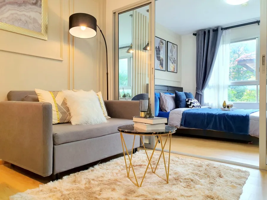 Urgent sale, D Condo Rattanathibet, beautiful room, good position, peaceful, proportional, plus furniture in the whole room, don't wait!!