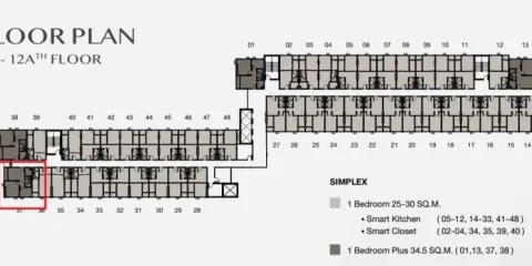 โซ ออริจิ้น พหลฯ 69 สเตชั่น ชั้น 6 ฝั่งตะวันตก 1 bedroom-Plus สนใจรีบจับจองเลย ด่วนๆ