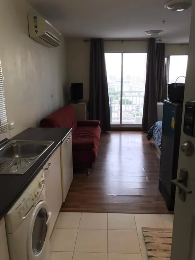 Condo for rent, Sukhumvit Plus, good view, no building block, near BTS, fully furnished, complete electrical appliances, ready to move in