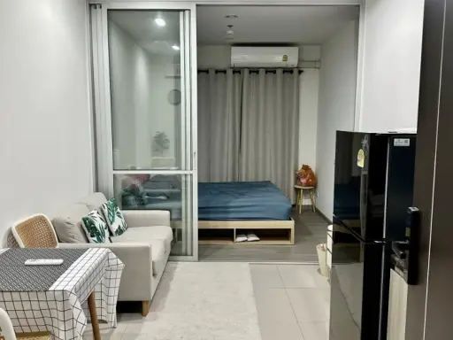 ให้เช่า The president จรัญ - แยกไฟฉาย สเตชั่น มีประตูกั้น living - bedroom ตกแต่งครบครัน รีบจองเลย