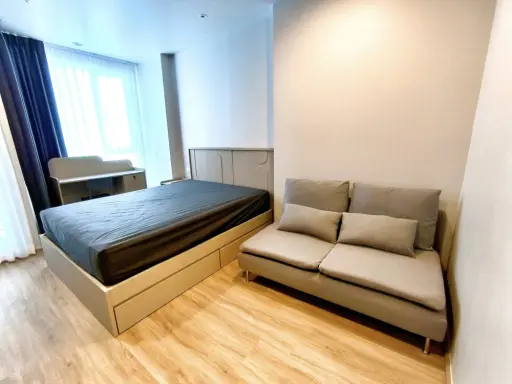 For rent: Culture Thonglor, 14th floor, studio room, north-facing balcony, cool and comfortable, not hot. Hurry and reserve now!