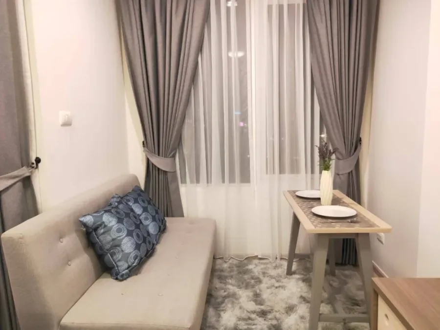 For Rent: Chapter One Eco Ratchada-Huai Khwang – Studio, 19th Floor (Tower D), 23 sq.m., Fully Furnished with Washing Machine