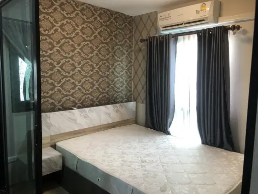For rent, Plum Condo Chaengwattana Station, corner room, 7th floor, good wallpaper. Complete electrical appliances. Hurry up to reserve.