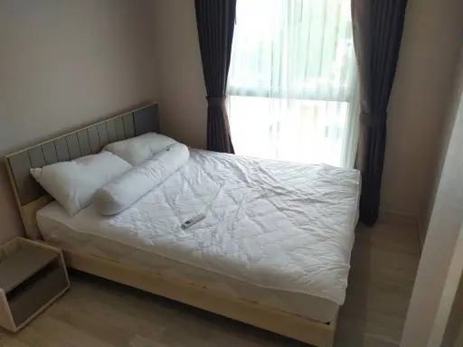 Sale Plum Condo Chokchai 4, 6th floor, corner room, very private Fully furnished, best price, hurry up to reserve.
