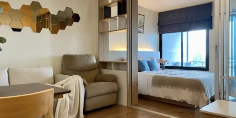 ให้เช่า U Delight Residence Riverfront Rama 3 ห้องอยู่ชั้น 23 ระเบียง วิวแม่น้ำเจ้าพระยา ห้องโปร่ง อากาศถ่ายเทดี อยู่สบาย จองเลย
