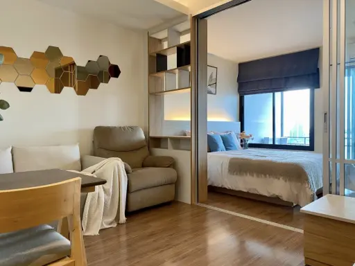ให้เช่า U Delight Residence Riverfront Rama 3 ห้องอยู่ชั้น 23 ระเบียง วิวแม่น้ำเจ้าพระยา ห้องโปร่ง อากาศถ่ายเทดี อยู่สบาย จองเลย