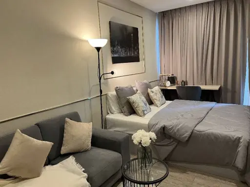 For rent, KnightBridge Sukhumvit 107, 20th floor, beautifully decorated room, Buit-In, the whole room is so nice, hurry up and book now. images