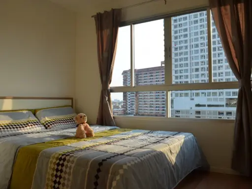 For rent!! Condo Lumpini Ville Ramkhamhaeng 60/2, 8th floor, Building B, corner room, beautiful room, ready to move in, don't miss it!!