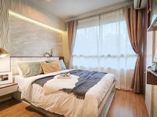 For rent: Lumpini Ville Lasalle-Barring, 3rd floor, beautiful room, nice to live in, comes with complete decorations, hurry and reserve now!