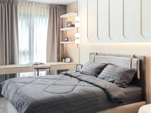 For rent Life Phahon-Ladprao, Studio room, 14th floor, garden view, built-in furniture. If interested, hurry and reserve now.